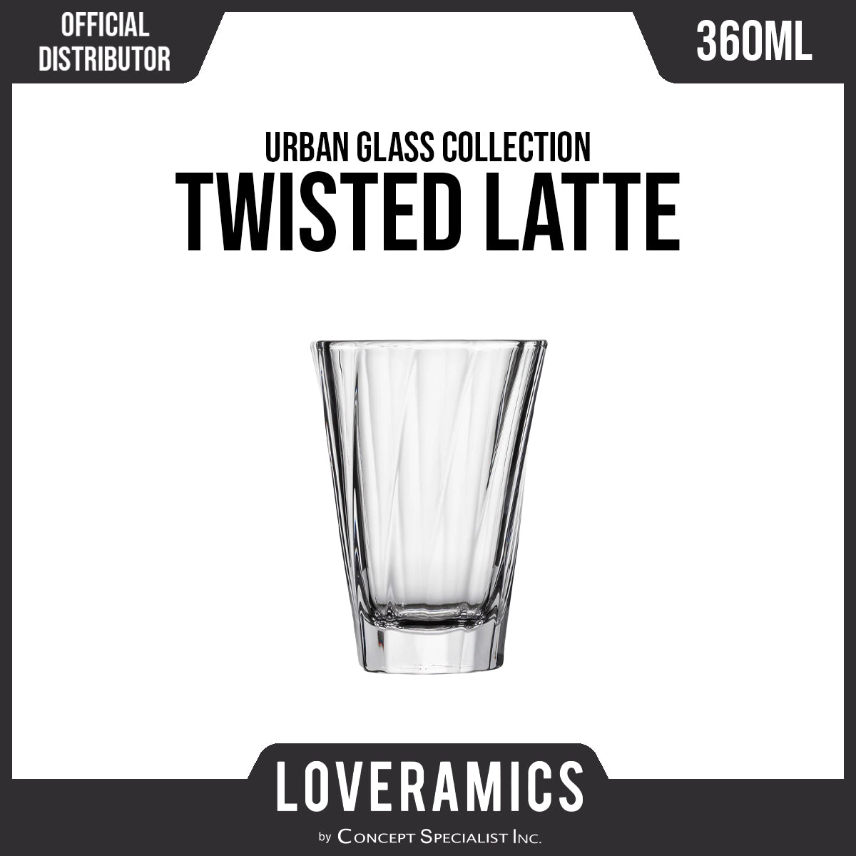 Loveramics Urban Glass Twisted Latte Glass 360ml