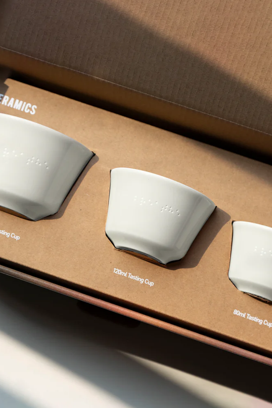 Loveramics Mikael Jasin Collection Tas ting Cup Gift Set with Braille Engraved Set