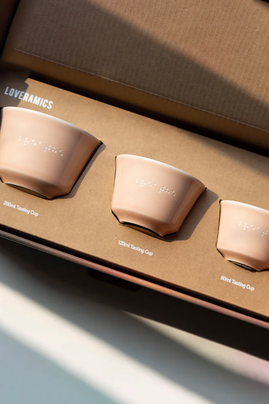 Loveramics Mikael Jasin Collection Tas ting Cup Gift Set with Braille Engraved Set