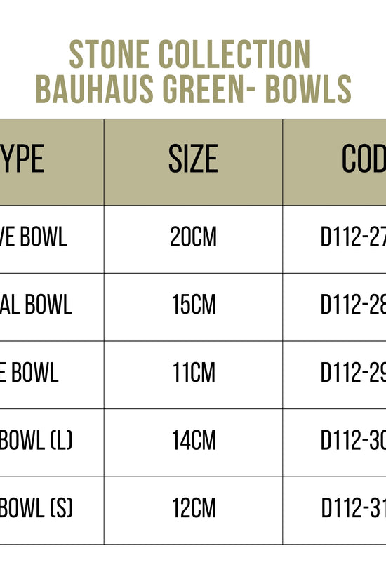 Loveramics Stone Tablewear Collection Bauhaus Green - Bowls