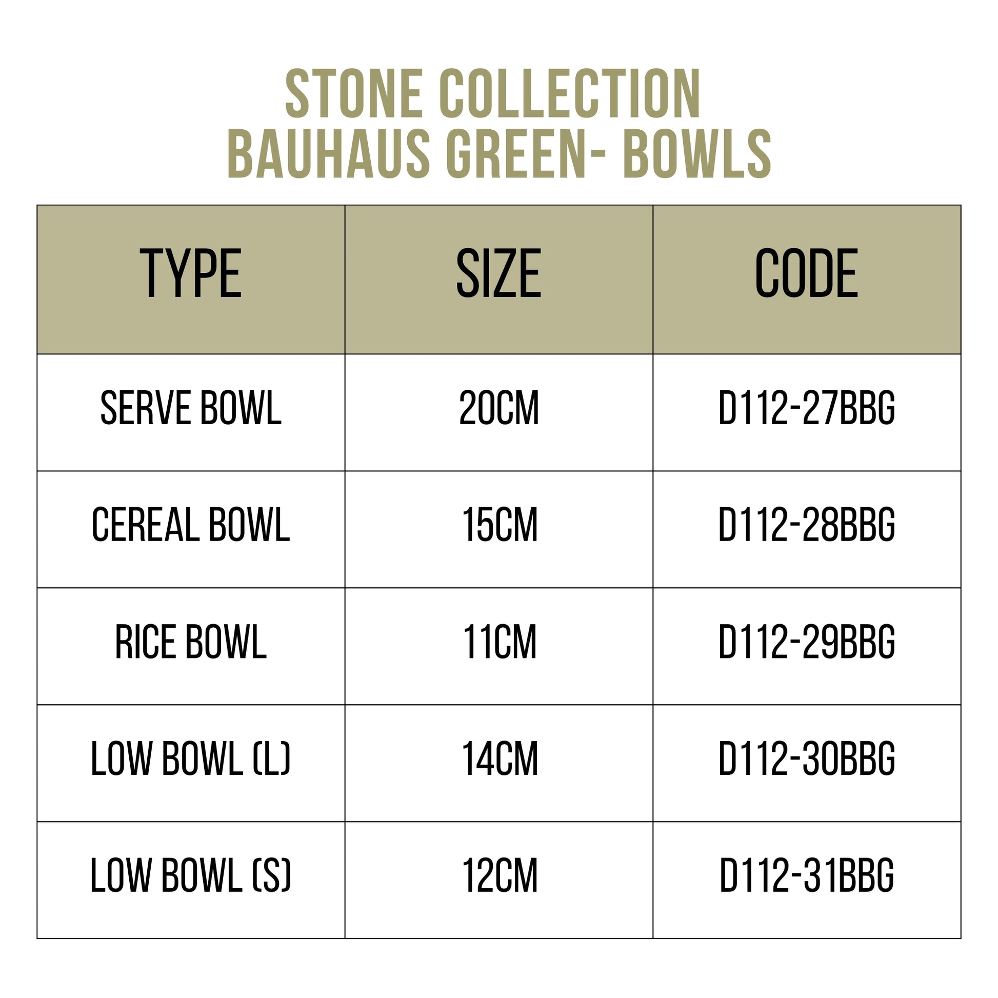 Loveramics Stone Tablewear Collection Bauhaus Green - Bowls