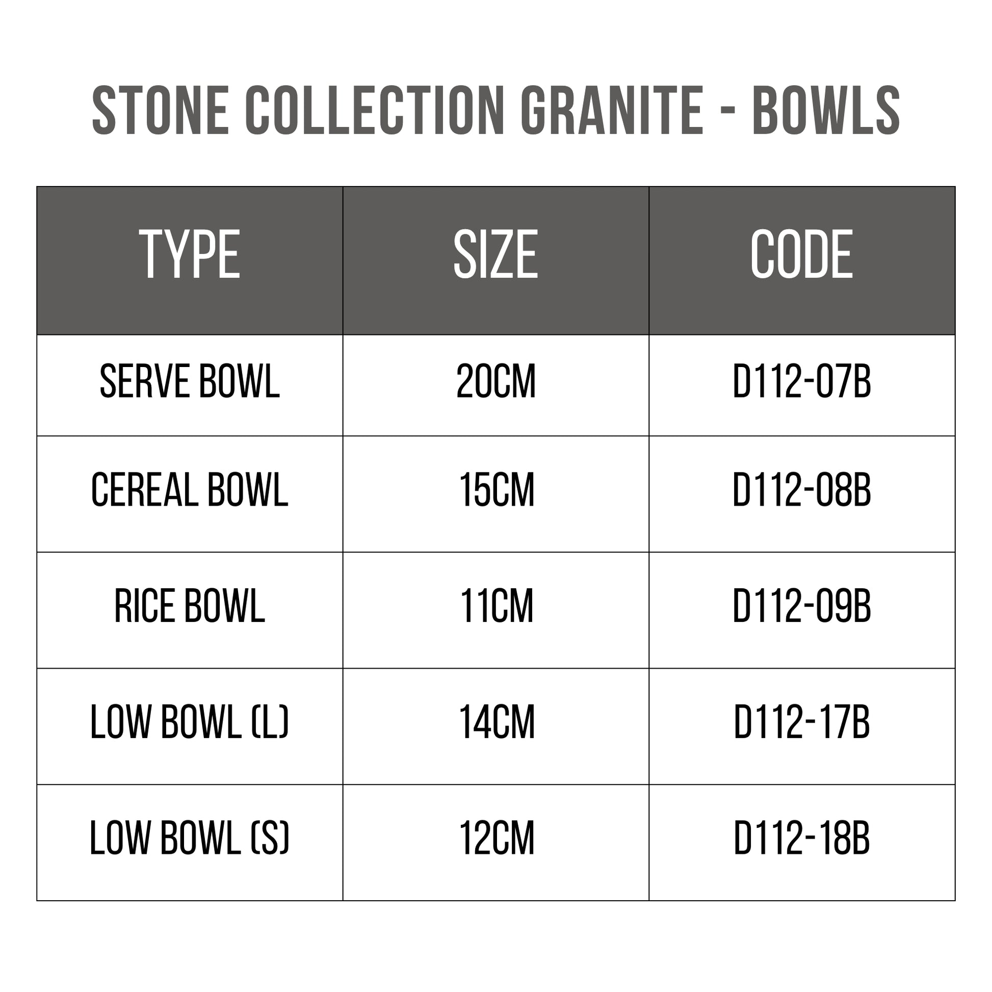 Loveramics Stone Tablewear Collection Granite - Bowls