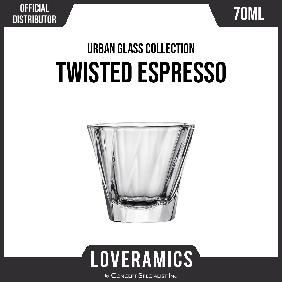Loveramics Urban Glass Twisted Espresso Glass 70ml