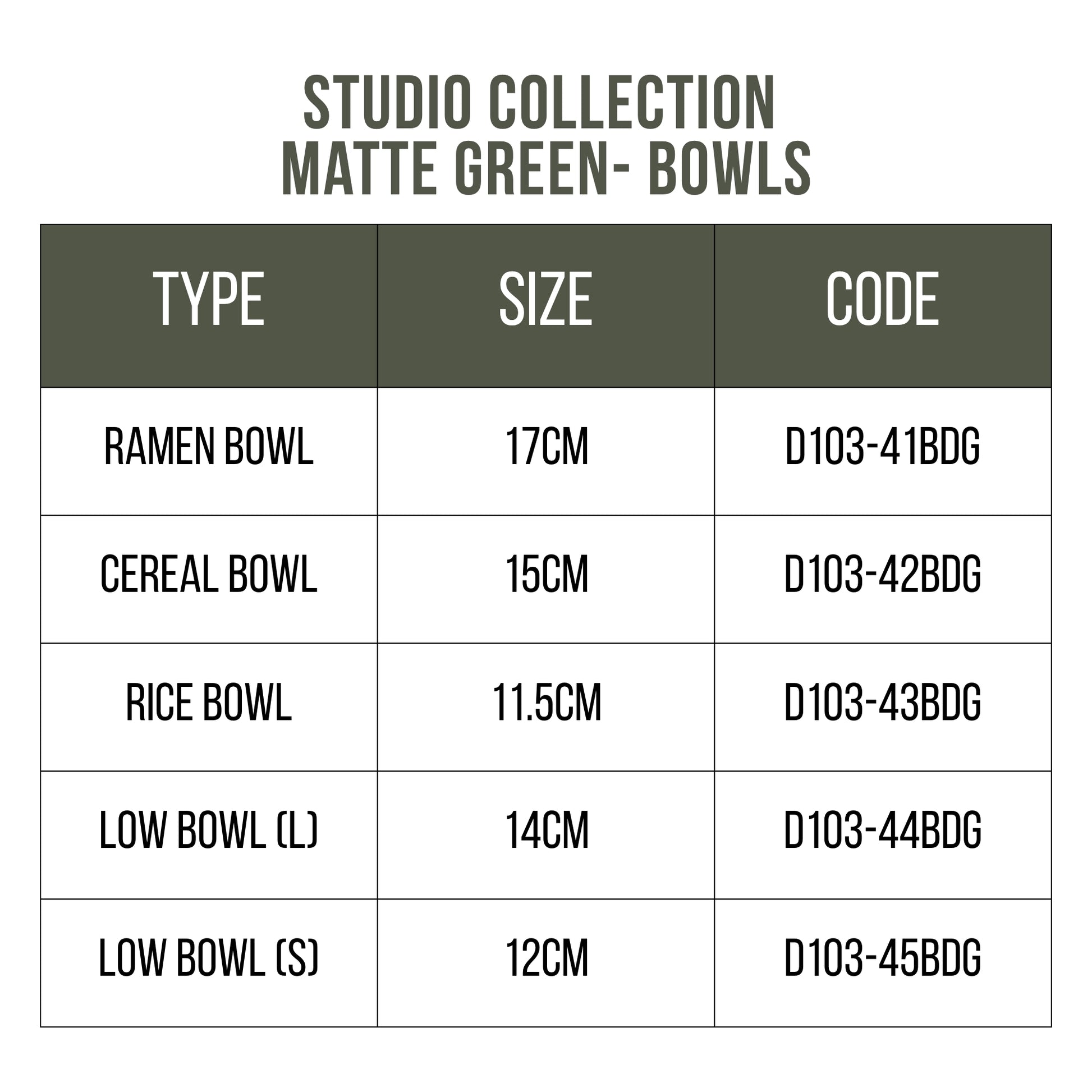 Loveramics Studio Dining Collection Matte Dark Green - Bowls