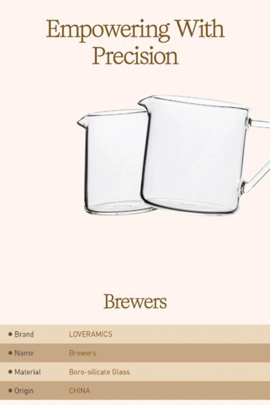 Loveramics Brewers Collection Clear Glass Jug 100mL and 500mL with 8cm Lid