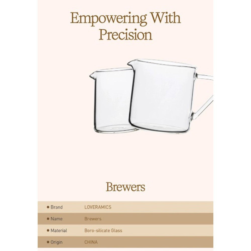 Loveramics Brewers Collection Clear Glass Jug 100mL and 500mL with 8cm Lid