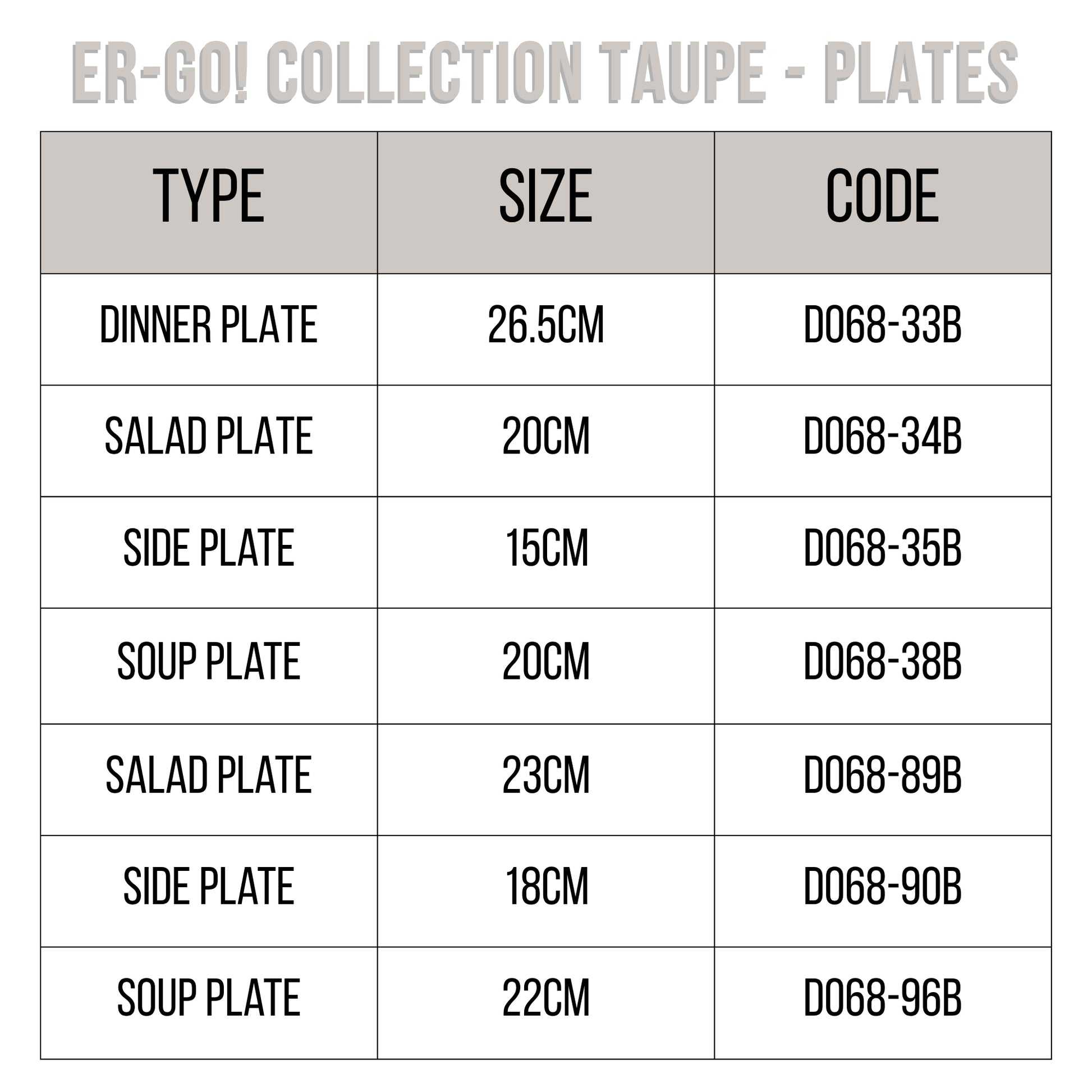 Loveramics Er-go! Collection Taupe - Plates