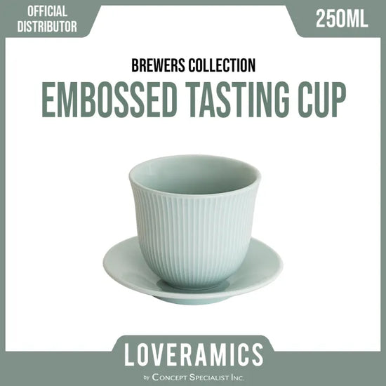 Loveramics Embossed Tasting Cup and 13cm Embossed Plate 150ml
